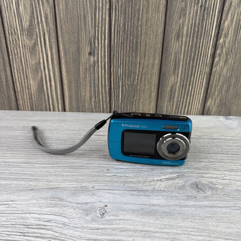 Polaroid iF045 Waterproof Dual LCD Compact Camera Blue 14MP 2.7" Screen